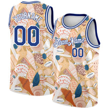 Load image into Gallery viewer, Custom City Cream Royal-White 3D Pattern Beach Seashells And Starfishes Authentic Basketball Jersey
