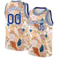 Загрузить изображение в средство просмотра галереи, Custom City Cream Royal-White 3D Pattern Beach Seashells And Starfishes Authentic Basketball Jersey