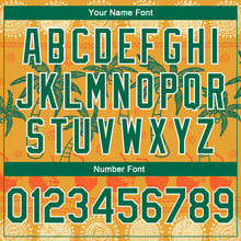 Загрузить изображение в средство просмотра галереи, Custom Bay Orange Kelly Green-White 3D Pattern Hawaii Beach Palm Trees Authentic Basketball Jersey