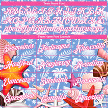 Загрузить изображение в средство просмотра галереи, Custom Light Blue White-Pink 3D Pattern Hawaii Palm Trees And Starfishes Authentic Basketball Jersey