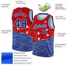Load image into Gallery viewer, Custom Red Royal-White 3D Pattern Design Jellyfish Authentic Basketball Jersey
