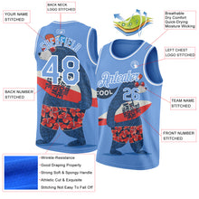 Загрузить изображение в средство просмотра галереи, Custom Light Blue White 3D Pattern Go Surfing Authentic Basketball Jersey