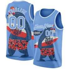 Загрузить изображение в средство просмотра галереи, Custom Light Blue White 3D Pattern Go Surfing Authentic Basketball Jersey