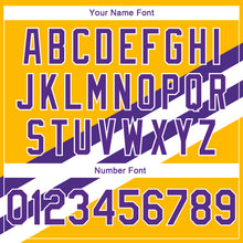 Load image into Gallery viewer, Custom Gold Purple-White Modern Authentic City Edition Basketball Jersey