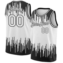 Загрузить изображение в средство просмотра галереи, Custom White Black Abstract Vertical Lines Authentic City Edition Basketball Jersey