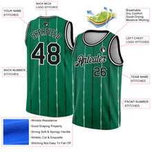 Load image into Gallery viewer, Custom Kelly Green Black-White Lines Authentic City Edition Basketball Jersey