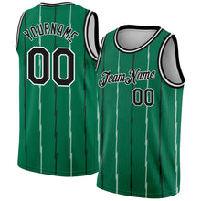 Load image into Gallery viewer, Custom Kelly Green Black-White Lines Authentic City Edition Basketball Jersey