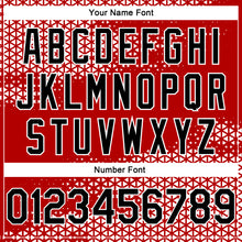 Load image into Gallery viewer, Custom Red Black-White Triangle Shapes Authentic City Edition Basketball Jersey