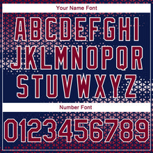 Load image into Gallery viewer, Custom Navy Maroon-White Triangle Shapes Authentic City Edition Basketball Jersey