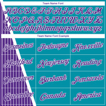Laden Sie das Bild in den Galerie-Viewer, Custom Teal Purple-White Triangle Pinstripes Authentic City Edition Basketball Jersey