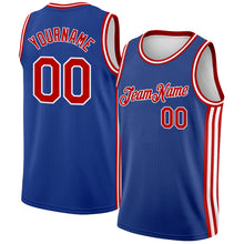 Load image into Gallery viewer, Custom Royal Red-White Side Stripes Authentic City Edition Basketball Jersey