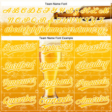 Загрузить изображение в средство просмотра галереи, Custom Yellow White 3D Pattern Design Beer Authentic Baseball Jersey