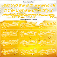 Charger l'image dans la galerie, Custom Yellow White 3D Pattern Design Beer Authentic Baseball Jersey