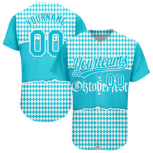 Load image into Gallery viewer, Custom Lakes Blue White 3D Pattern Design Oktoberfest Authentic Baseball Jersey

