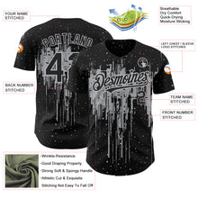 Charger l'image dans la galerie, Custom Black Gray 3D Pattern Design Dripping Splatter Art Authentic Baseball Jersey