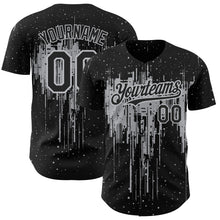 Charger l'image dans la galerie, Custom Black Gray 3D Pattern Design Dripping Splatter Art Authentic Baseball Jersey