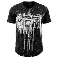 Загрузить изображение в средство просмотра галереи, Custom Black White 3D Pattern Design Dripping Splatter Art Authentic Baseball Jersey