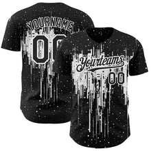 Загрузить изображение в средство просмотра галереи, Custom Black White 3D Pattern Design Dripping Splatter Art Authentic Baseball Jersey