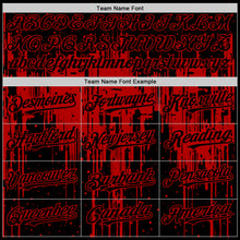 Загрузить изображение в средство просмотра галереи, Custom Black Red 3D Pattern Design Dripping Splatter Art Authentic Baseball Jersey