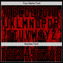 Загрузить изображение в средство просмотра галереи, Custom Black Red 3D Pattern Design Dripping Splatter Art Authentic Baseball Jersey
