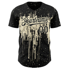 Load image into Gallery viewer, Custom Black Cream 3D Pattern Design Dripping Splatter Art Authentic Baseball Jersey