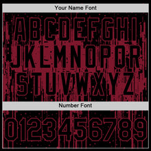 Загрузить изображение в средство просмотра галереи, Custom Black Crimson 3D Pattern Design Dripping Splatter Art Authentic Baseball Jersey