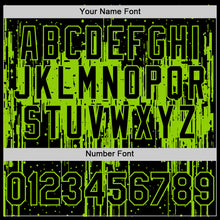 Laden Sie das Bild in den Galerie-Viewer, Custom Black Neon Green 3D Pattern Design Dripping Splatter Art Authentic Baseball Jersey