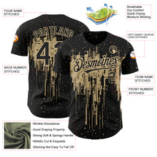 Load image into Gallery viewer, Custom Black Vegas Gold 3D Pattern Design Dripping Splatter Art Authentic Baseball Jersey