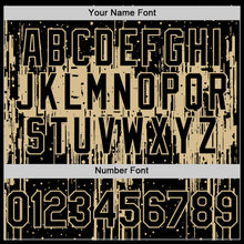 Load image into Gallery viewer, Custom Black Vegas Gold 3D Pattern Design Dripping Splatter Art Authentic Baseball Jersey