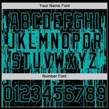 Load image into Gallery viewer, Custom Black Aqua 3D Pattern Design Dripping Splatter Art Authentic Baseball Jersey