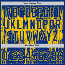 Загрузить изображение в средство просмотра галереи, Custom Royal Yellow 3D Pattern Design Dripping Splatter Art Authentic Baseball Jersey