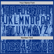 Load image into Gallery viewer, Custom Royal Light Blue 3D Pattern Design Dripping Splatter Art Authentic Baseball Jersey