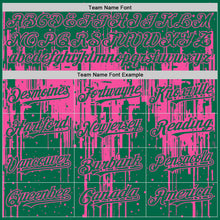 Laden Sie das Bild in den Galerie-Viewer, Custom Kelly Green Pink 3D Pattern Design Dripping Splatter Art Authentic Baseball Jersey