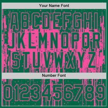 Laden Sie das Bild in den Galerie-Viewer, Custom Kelly Green Pink 3D Pattern Design Dripping Splatter Art Authentic Baseball Jersey