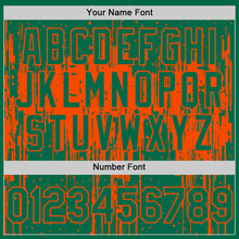 Load image into Gallery viewer, Custom Kelly Green Orange 3D Pattern Design Dripping Splatter Art Authentic Baseball Jersey