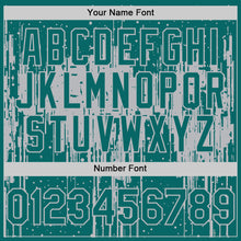 Load image into Gallery viewer, Custom Teal Gray 3D Pattern Design Dripping Splatter Art Authentic Baseball Jersey