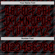 Загрузить изображение в средство просмотра галереи, Custom Black Red 3D Pattern Design Slant Lines Authentic Baseball Jersey