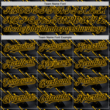Laden Sie das Bild in den Galerie-Viewer, Custom Black Gold 3D Pattern Design Slant Lines Authentic Baseball Jersey