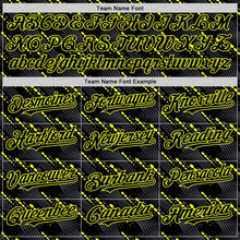 Загрузить изображение в средство просмотра галереи, Custom Black Neon Yellow 3D Pattern Design Slant Lines Authentic Baseball Jersey