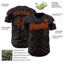 Загрузить изображение в средство просмотра галереи, Custom Black Orange 3D Pattern Design Slant Lines Authentic Baseball Jersey