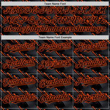 Загрузить изображение в средство просмотра галереи, Custom Black Orange 3D Pattern Design Slant Lines Authentic Baseball Jersey