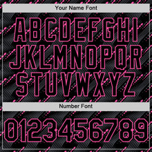 Загрузить изображение в средство просмотра галереи, Custom Black Pink 3D Pattern Design Slant Lines Authentic Baseball Jersey