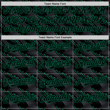 Загрузить изображение в средство просмотра галереи, Custom Black Kelly Green 3D Pattern Design Slant Lines Authentic Baseball Jersey