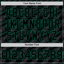 Загрузить изображение в средство просмотра галереи, Custom Black Kelly Green 3D Pattern Design Slant Lines Authentic Baseball Jersey