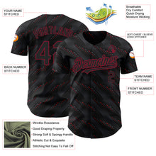 Загрузить изображение в средство просмотра галереи, Custom Black Crimson 3D Pattern Design Slant Lines Authentic Baseball Jersey