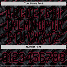 Загрузить изображение в средство просмотра галереи, Custom Black Crimson 3D Pattern Design Slant Lines Authentic Baseball Jersey