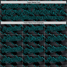 Загрузить изображение в средство просмотра галереи, Custom Black Teal 3D Pattern Design Slant Lines Authentic Baseball Jersey