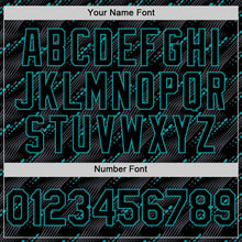 Загрузить изображение в средство просмотра галереи, Custom Black Teal 3D Pattern Design Slant Lines Authentic Baseball Jersey