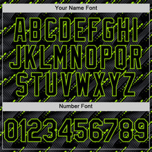 Загрузить изображение в средство просмотра галереи, Custom Black Neon Green 3D Pattern Design Slant Lines Authentic Baseball Jersey