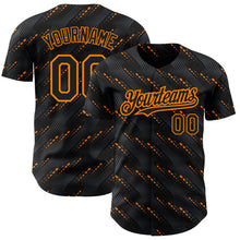 Загрузить изображение в средство просмотра галереи, Custom Black Bay Orange 3D Pattern Design Slant Lines Authentic Baseball Jersey